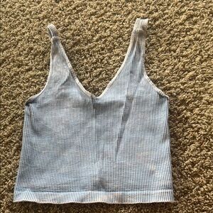 Nikibiki Gray Ribbed Crop Tank Top